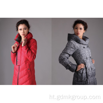 Fi Winter Long Down Jacket epè cho ekspòtasyon